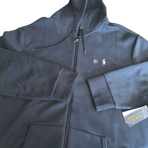 Polo Ralph Lauren Full Zip Hoodie Sweatshirt Mens 2XL Aviator Blue Stretch $138